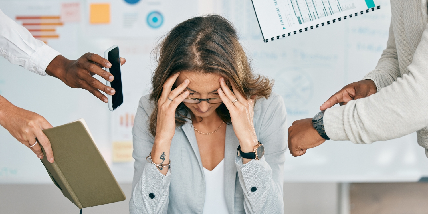 woman stressed a work