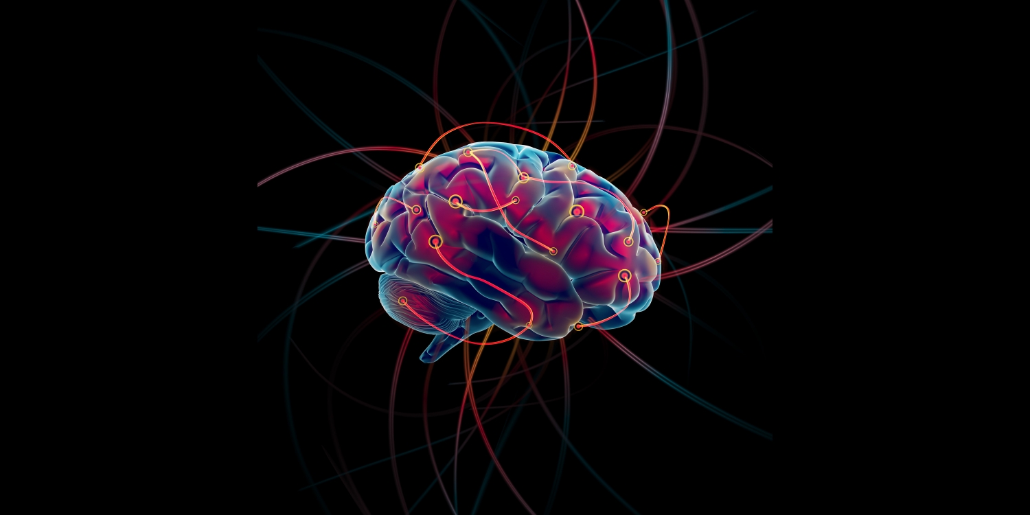 brain with colorful lines